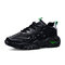 Men Gear Tool Pattern Thick Soled Lace Up Sport Casual Chunky Shoes - Black