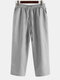 Mens Oriental Cotton Linen Ankle-Length Pants - Grey