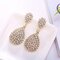Fashion Ear Drop Earrings Silver Gold Water Drop Flash Rhinestone Earrings Elegant Jewelry for Women - Gold