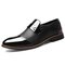Large Size Men Stylish Cap Toe Slip On Formal Dress Shoes - Black