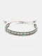 Vintage Geometric-shape Braided Rope Alloy Bracelet Jewelry Set For Women - 2