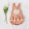 Heart Pattern Knitted Warm Baby Romper Vest Outerwear For 0-24M - Pink