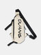 Men Nylon Casual Wear-Resistant Letter Pattern Crossbody Bag Chest Bag - White