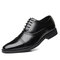 Large Size Men Brogue Cap Toe Busines Dress Shoes Casual Oxfords - Black