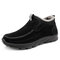 Menico Large Size Men Suede Comfy Warm Plush Lining Ankle Boots - Black