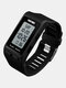 Mostrador Retângulo de 5 Cores Esportes Digital Watch Multifuncional Luminoso Impermeável Watch - Preto