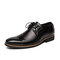 Men Microfiber Leather Brief Slip Resistant Stylish Dress Shoes - Black