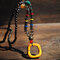 Vintage Handmade Buddha Beads Long Necklace Ethnic Irregular Crystal Pendant Sweater Chain - 19