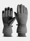 Men Plus Velvet Lengthened Knitted Elastic Wrist With Reflective Strip Windproof Waterproof Warmth Non-slip Touchscreen Gloves - Gray