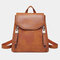 Women Anti-theft Backpack Purse Convertible Casual Bag - Brown