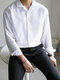Mens Solid Long Sleeve V Neck Soft Casual Loose Holiday Top Blouse Shirts - White