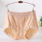 3XL Plus Size Cotton Lace High Waisted Hip Lifting Panties - Nude