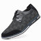 Men Special Suede Splicing Lace Up Soft Business Casual Shoes - Black