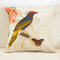 American Pastoral Bird Stamp Pattern Linen Cushion Cover Home Sofa Art Decor Throw Pillow Cover - #4