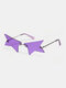 Unisex Fashion Trend Outdoor UV Protection Metal Personality Four Pointed Star Frameless Sunglasses - Purple