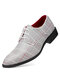 Men British Stylish Pointed Toe Lace Up Business Dress Shoes - White