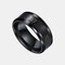Trendy Smart Temperature Ring Titanium Steel Waterproof Sensitive Temperature Displays Couple Ring - Black