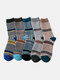 5 Pairs Men Rabbit Fur Wool Blend Argyle Pattern Jacquard Thicken Breathable Warmth Socks - #01