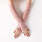 Women's Anti-UV Long ice Silk Lace Sleeve Sunscreen Suff Half-finger Long Gloves Sleeve - Pink