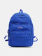 Men Oxford Casual Waterproof Lightweight Solid Color Backpack Laptop Bag - Blue