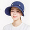Removable Top Wide Brim Sun Hats Adjustable Breathable Driving Caps Outdoor UV Hats - Navy
