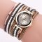 Bohemian Women Rhinestone Leather Women's Watches Multicolor Leather Bracelet Gift for Her - Brown