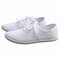 Pure Color Lace Up Canvas Flat Casual Shoes For Women - White