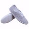 Pure Color Lace Up Canvas Flat Casual Shoes For Women - Gray
