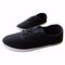 Pure Color Lace Up Canvas Flat Casual Shoes For Women - Black