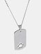 1 PC Casual Trend Cartoon Cat Claw Pattern Titanium Steel Military Brand Pendant Necklace - Silver