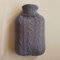 Bouillotte à eau chaude Ensemble en tricot Grand ensemble de tissu Sac à eau en velours  - gris