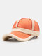 Unisex Color-match Wool Suede Patchwork Thickened Warmth Windproof All-match Baseball Cap - Orange