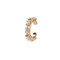 Sweet Ear Clip Earrings Silver Gold Open Round Geometric Rhinestone Earrings Cute Jewelry for Women - Gold