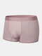 Men Ultrathin Ice Silk Fine Mesh Solid Breathable Soft Cozy Boxers Briefs - Pink