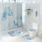 Romantic Flower And Bird Shower Curtain Carpet Floor Mat Combination Bathroom Toilet Mat Bathroom Curtain Set - #2