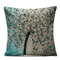 Housse de coussin 3D à Arbres avec Fleurs Colorées en Coton Lin Coussin de Canapé Décoration pour Sofa Maison - #6