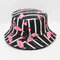 Striped Flamingo Pattern Cap Summer Outdoor Sunscreen Visor Fisherman Bucket Hat - #02