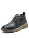 Men Brief Non Slip Alligator Veins PU Leather Casual Ankle Boots - Gray