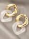 Brief Holiday Color Contrast Patchwork Chain-shape Acrylic Earrings - #01