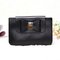 Bowknot Double Layers PU Leather Wallet 6/6.3inch Shoulder Phone Bag For iPhone Samsung Xiaomi Sony - Black