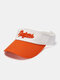 Unisex Cotton Outdoor Contrast Color Letter Embroidery Visor Hat Sunscreen Baseball Cap - Orange