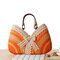 Lace Stylish Travel Cute Straw Beach Bags For Women - Orange