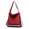 Women Casual Nylon Multi-carry Backpack Waterproof Travel Shoulder Bag - Wine Red
