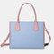 Women Patchwork Multifunction Multi-pocket 13.3 Inch Laptop Key Handbag Shoulder Bag - Sky Blue