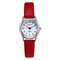 Fashion Quartz Wristwatch Small Round Dial Multichoice Leather Strap Watch Casual Jewelry for Women - Red