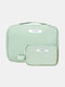 Women Dacron Brief Large Capacity Tri-fold Makeup Bag Waterproof Casual Cosmetic Bag - Green