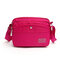 Women Nylon Waterproof Crossbody Bags Solid Multi-slot Shoulder Bags - Red & Rose