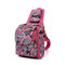 Casual Canvas Nylon Flower Pattern Folding Shoulder Bags Crossbody Chest Bags For Women - Pink