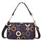 Women Bohemian Print Crossbody Bags Large Capacity Handbags - Round