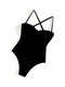 Leopard Solid Adjustable Strap Cut Out One Piece Swimsuit - Black